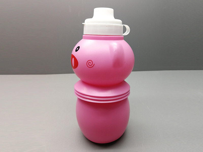 Lovely pinr pig folding rettle ,20cm*7cm children drinr water bottle